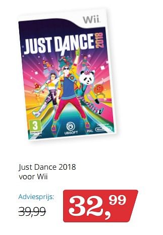 Aanbiedingen Just dance 2018 voor wii - Ubisoft - Geldig van 24/11/2017 tot 05/12/2017 bij Bol