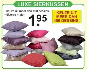 Aanbiedingen Luxe sierkussen - Huismerk - Van Cranenbroek - Geldig van 23/10/2017 tot 12/11/2017 bij Van Cranenbroek