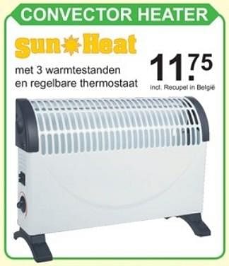 Aanbiedingen Sun heat convector heater - Sun Heat - Geldig van 23/10/2017 tot 12/11/2017 bij Van Cranenbroek