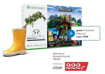 Aanbiedingen Xbox one s minecraft bundel 500 gb - Mojang - Geldig van 24/11/2017 tot 05/12/2017 bij Bol