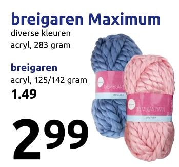 Aanbiedingen Breigaren maximum - Huismerk - Action - Geldig van 01/11/2017 tot 07/11/2017 bij Action