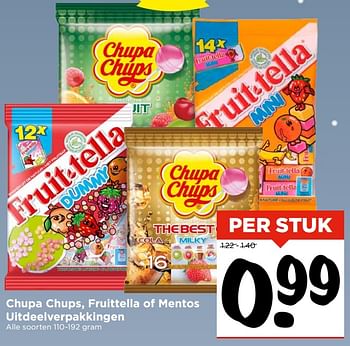 Aanbiedingen Chupa chups, fruittella of mentos uitdeelverpakkingen - Huismerk Vomar - Geldig van 05/11/2017 tot 11/11/2017 bij Vomar