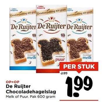 Aanbiedingen De ruijter chocoladehagelslag - De Ruijter - Geldig van 05/11/2017 tot 11/11/2017 bij Vomar