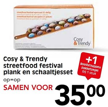 Aanbiedingen Cosy + trendy streetfood festival plank en schaaltjesset - Cosy &amp; Trendy - Geldig van 05/11/2017 tot 11/11/2017 bij Em-té