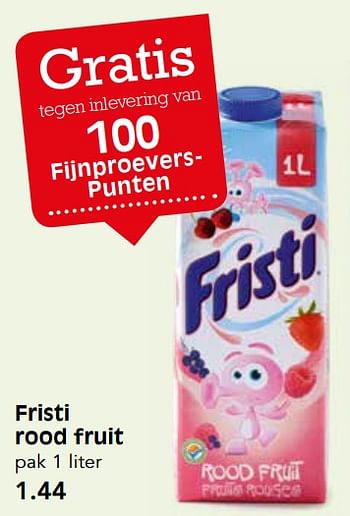 Aanbiedingen Fristi rood fruit - Fristi - Geldig van 05/11/2017 tot 11/11/2017 bij Em-té