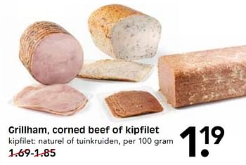 Aanbiedingen Grillham, corned beef of kipfilet - Huismerk - Em-té - Geldig van 05/11/2017 tot 11/11/2017 bij Em-té
