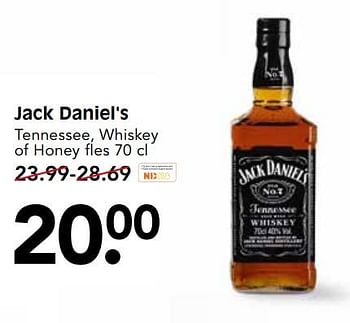 Aanbiedingen Jack daniel`s tennessee, whiskey of honey - Jack Daniel's - Geldig van 05/11/2017 tot 11/11/2017 bij Em-té