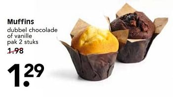 Aanbiedingen Muffins dubbel chocolade of vanille - Huismerk - Em-té - Geldig van 05/11/2017 tot 11/11/2017 bij Em-té