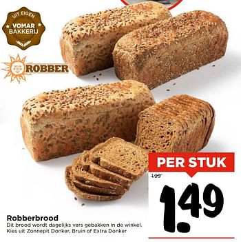 Aanbiedingen Robberbrood - Huismerk Vomar - Geldig van 05/11/2017 tot 11/11/2017 bij Vomar