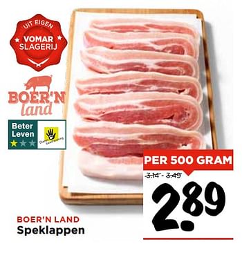 Aanbiedingen Speklappen - Boer'n Land - Geldig van 05/11/2017 tot 11/11/2017 bij Vomar