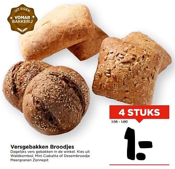 Aanbiedingen Versgebakken broodjes - Huismerk Vomar - Geldig van 05/11/2017 tot 11/11/2017 bij Vomar