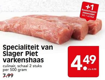 Aanbiedingen Specialiteit van slager piet varkenshaas - Huismerk - Em-té - Geldig van 05/11/2017 tot 11/11/2017 bij Em-té