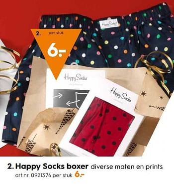 Aanbiedingen Happy socks boxer - Happy Socks - Geldig van 28/10/2017 tot 11/11/2017 bij Blokker