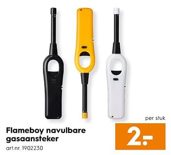 Aanbiedingen Flameboy navulbare gasaansteker - Flameboy - Geldig van 28/10/2017 tot 11/11/2017 bij Blokker