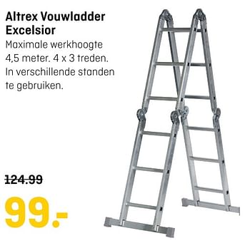 Aanbiedingen Altrex vouwladder excelsior - Altrex - Geldig van 30/10/2017 tot 12/11/2017 bij Multimate