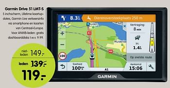 Aanbiedingen Garmin drive 51 lmt-s - Garmin - Geldig van 30/10/2017 tot 12/11/2017 bij ANWB
