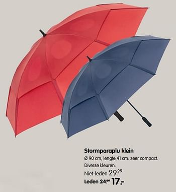 Aanbiedingen Stormparaplu klein - Huismerk - ANWB - Geldig van 30/10/2017 tot 12/11/2017 bij ANWB