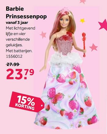 Aanbiedingen Barbie prinsessenpop - Mattel - Geldig van 30/10/2017 tot 12/11/2017 bij Intertoys
