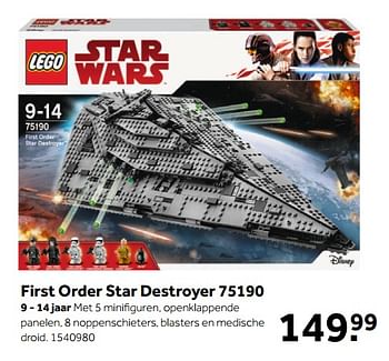 Aanbiedingen First order star destroyer - Lego - Geldig van 30/10/2017 tot 12/11/2017 bij Intertoys