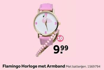 Aanbiedingen Flamingo horloge met armband - Huismerk - Intertoys - Geldig van 30/10/2017 tot 12/11/2017 bij Intertoys