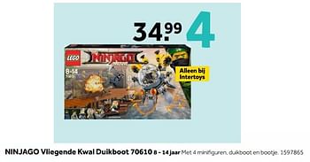 Aanbiedingen Ninjago vliegende kwal duikboot - Lego - Geldig van 30/10/2017 tot 12/11/2017 bij Intertoys