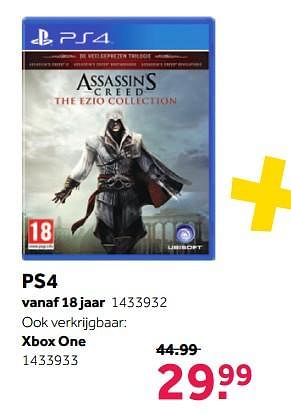 Aanbiedingen Ps4 assassin`s creed the ezio collection - Ubisoft - Geldig van 30/10/2017 tot 12/11/2017 bij Intertoys