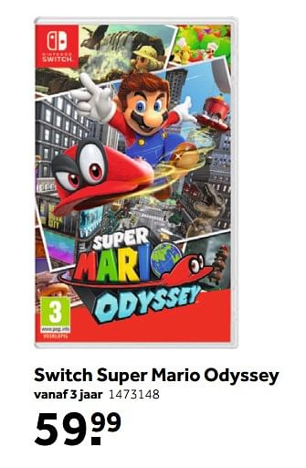 Aanbiedingen Switch super mario odyssey - Nintendo - Geldig van 30/10/2017 tot 12/11/2017 bij Intertoys