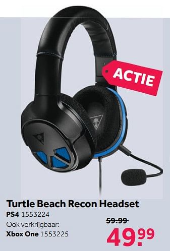 Aanbiedingen Turtle beach recon headset ps4 - Turtle Beach - Geldig van 30/10/2017 tot 12/11/2017 bij Intertoys