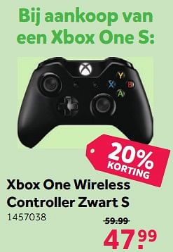 Aanbiedingen Xbox one wireless controller zwart s - Microsoft - Geldig van 30/10/2017 tot 12/11/2017 bij Intertoys