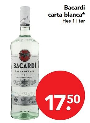 Aanbiedingen Bacardi carta blanca - Bacardi - Geldig van 05/11/2017 tot 11/11/2017 bij Deen Supermarkten