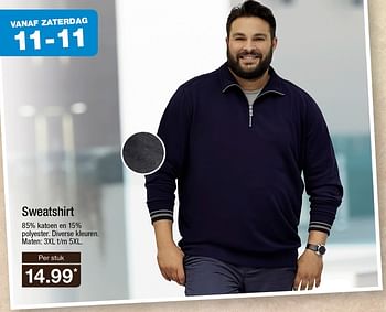 Aanbiedingen Sweatshirt - Huismerk - Aldi - Geldig van 05/11/2017 tot 12/11/2017 bij Aldi