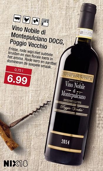 Aanbiedingen Vino nobile di montepulciano docg, poggio vecchio - Rode wijnen - Geldig van 05/11/2017 tot 12/11/2017 bij Aldi