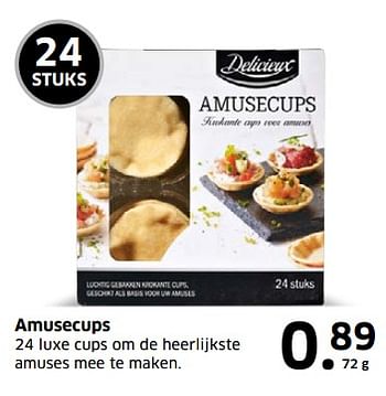 Aanbiedingen Amusecups 24 luxe cups om de heerlijkste amuses mee te maken - Delicieux - Geldig van 05/11/2017 tot 31/12/2017 bij Lidl