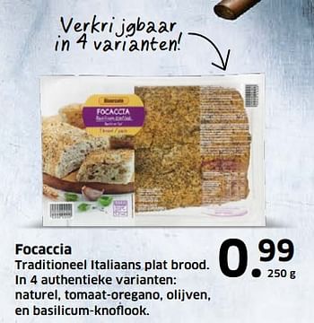 Aanbiedingen Focaccia traditioneel italiaans plat brood - Huismerk - Lidl - Geldig van 05/11/2017 tot 31/12/2017 bij Lidl