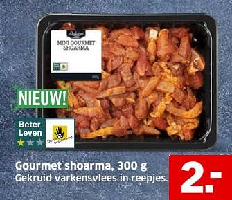 Aanbiedingen Gourmet shoarma gekruid varkensvlees in reepjes - Delicieux - Geldig van 05/11/2017 tot 31/12/2017 bij Lidl