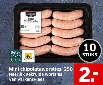Aanbiedingen Mini chipolataworstjes heerlijk gekruide worstjes van varkensvlees - Delicieux - Geldig van 05/11/2017 tot 31/12/2017 bij Lidl