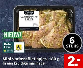 Aanbiedingen Mini varkensfiletlapjes in een kruidige marinade - Delicieux - Geldig van 05/11/2017 tot 31/12/2017 bij Lidl