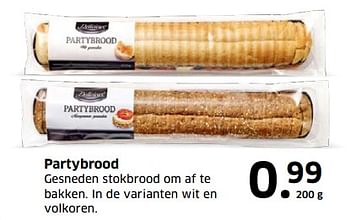 Aanbiedingen Partybrood gesneden stokbrood om af te bakken - Delicieux - Geldig van 05/11/2017 tot 31/12/2017 bij Lidl