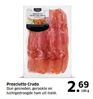 Aanbiedingen Prosciutto crudo dun gesneden, gerookte en luchtgedroogde ham uit italië - Deluxe - Geldig van 05/11/2017 tot 31/12/2017 bij Lidl