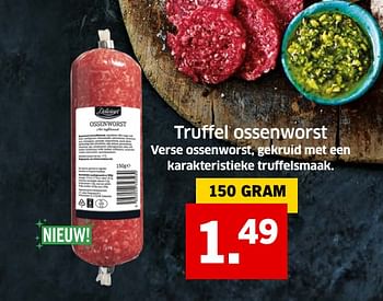 Aanbiedingen Ruffel ossenworst verse ossenworst, gekruid met een karakteristieke truffelsmaak - Delicieux - Geldig van 05/11/2017 tot 31/12/2017 bij Lidl