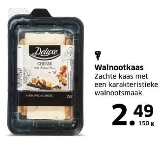 Aanbiedingen Walnootkaas zachte kaas met een karakteristieke walnootsmaak - Deluxe - Geldig van 05/11/2017 tot 31/12/2017 bij Lidl