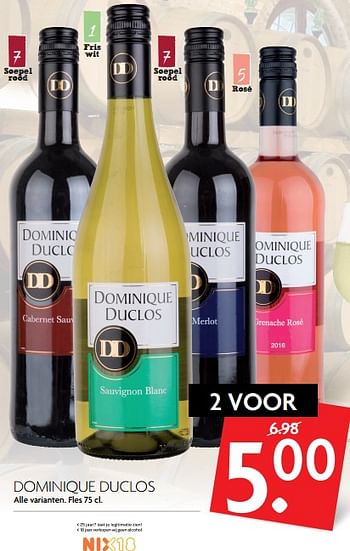 Aanbiedingen Dominique duclos - Witte wijnen - Geldig van 05/11/2017 tot 11/11/2017 bij Deka Markt