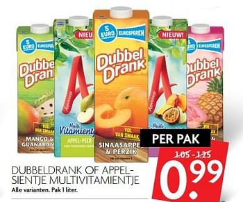 Aanbiedingen Dubbeldrank of appel- sientje multivitamientje - Huismerk - Deka Markt - Geldig van 05/11/2017 tot 11/11/2017 bij Deka Markt