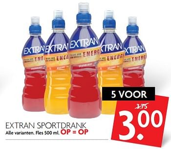 Aanbiedingen Extran sportdrank - Extran energy - Geldig van 05/11/2017 tot 11/11/2017 bij Deka Markt