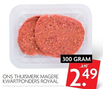 Aanbiedingen Ons thuismerk magere kwartponders royaal - Huismerk - Deka Markt - Geldig van 05/11/2017 tot 11/11/2017 bij Deka Markt