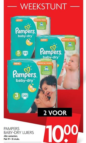 Aanbiedingen Pampers baby-dry luiers - Pampers - Geldig van 05/11/2017 tot 11/11/2017 bij Deka Markt