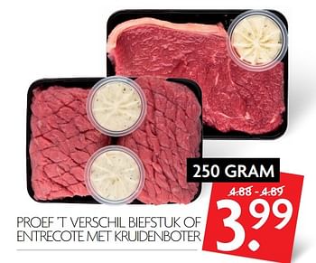 Aanbiedingen Proef `t verschil biefstuk of entrecote met kruidenboter - Huismerk - Deka Markt - Geldig van 05/11/2017 tot 11/11/2017 bij Deka Markt