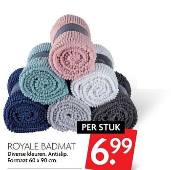 Aanbiedingen Royale badmat diverse kleuren. antislip - Huismerk - Deka Markt - Geldig van 05/11/2017 tot 11/11/2017 bij Deka Markt