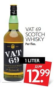 Aanbiedingen Vat 69 scotch whisky - vat69 - Geldig van 05/11/2017 tot 11/11/2017 bij Deka Markt