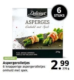 Aanbiedingen Aspergerolletjes - Delicieux - Geldig van 05/11/2017 tot 31/12/2017 bij Lidl